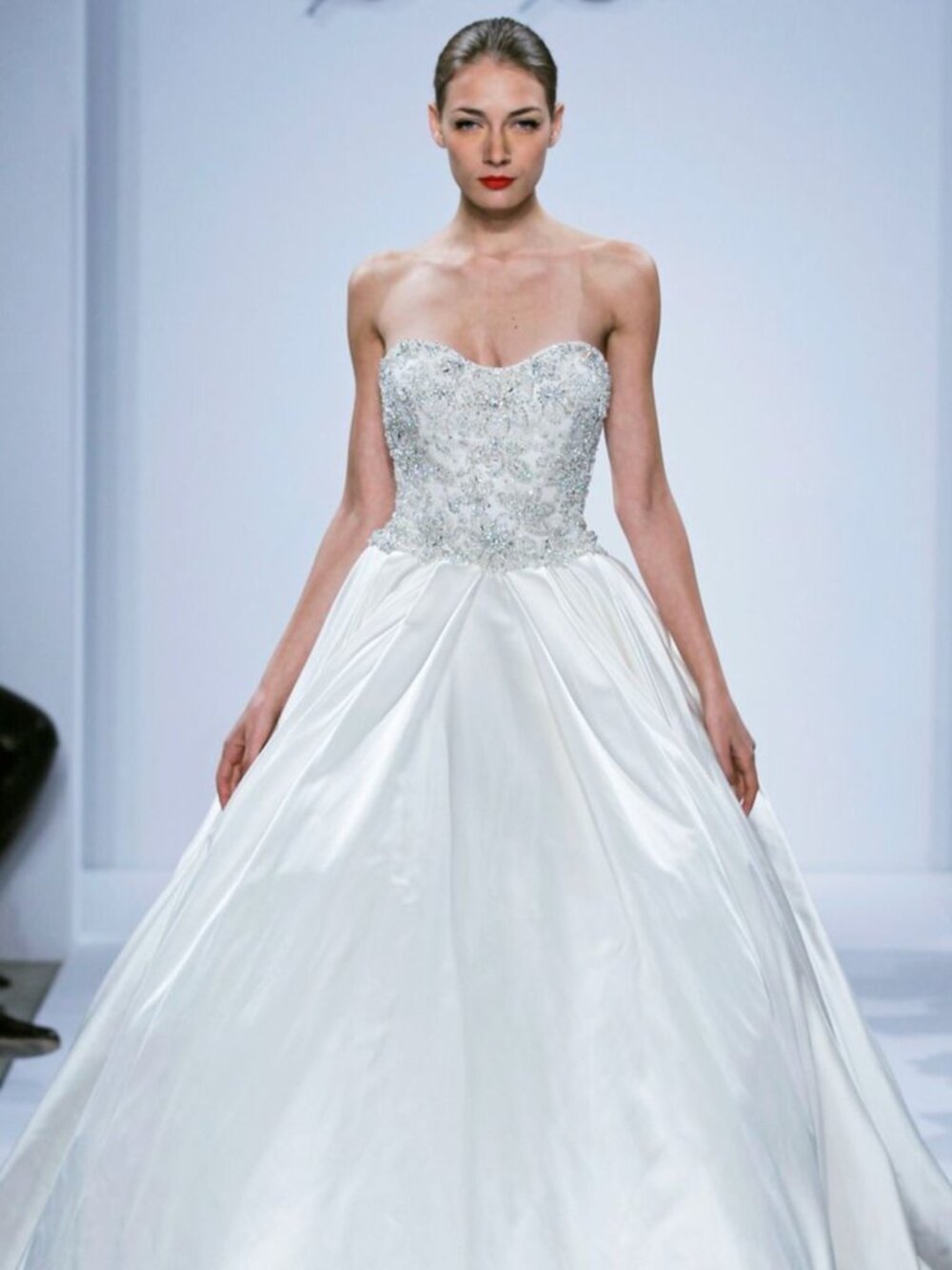 Dennis Basso Satin Ballgown Wedding Dress Size 8